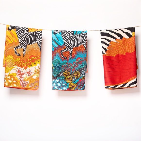 Animal Printed Silk Scarf/Head Wrap - Picture 2 of 2